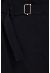 Sisley spodnie damskie kolor czarny proste high waist. Okazja: na co dzień. Stan: podwyższony. Kolor: czarny. Materiał: tkanina. Styl: casual
