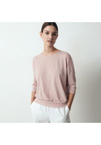 Reserved - Dzianinowa bluzka - Różowy. Kolor: różowy. Materiał: dzianina