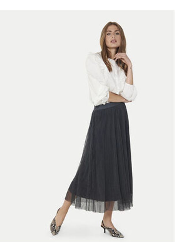 only - ONLY Spódnica midi Lavina 15214303 Szary Regular Fit. Kolor: szary. Materiał: syntetyk