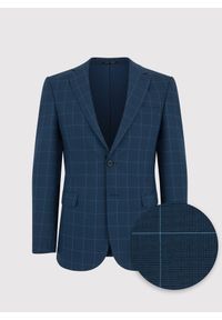 Pako Lorente - PAKO LORENTE – Męska marynarka garniturowa w kolorze granatowym w kratę. Kolor: niebieski. Materiał: poliester, elastan, wiskoza