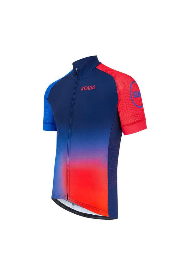 KEADA SPORTS - Męska koszulka kolarska z krótkim rękawem – Jekyll One. Kolor: czerwony, wielokolorowy, niebieski. Długość rękawa: krótki rękaw. Długość: krótkie. Sport: kolarstwo