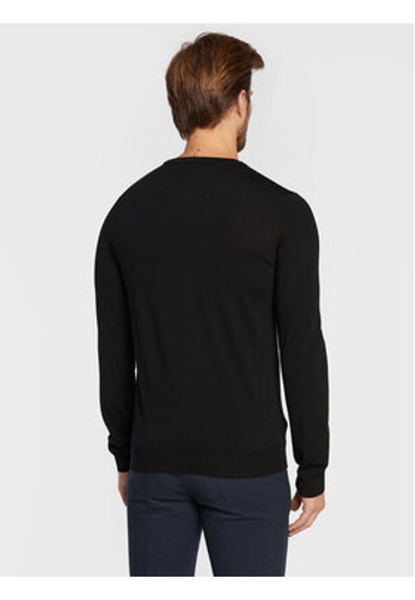Hugo Sweter San Cedric-M1 50476832 Czarny Slim Fit. Kolor: czarny. Materiał: wełna