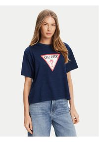 Guess Jeans T-Shirt W5GI20 KCTG1 Granatowy Regular Fit. Kolor: niebieski. Materiał: bawełna