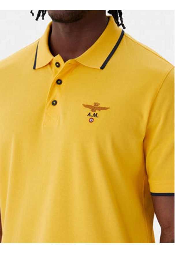 Aeronautica Militare Polo 261PO1308UP00082 Żółty Regular Fit. Typ kołnierza: polo. Kolor: żółty. Materiał: bawełna
