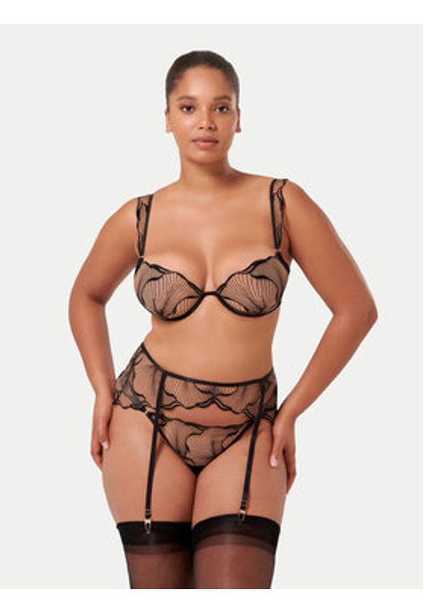 Bluebella Biustonosz z fiszbiną Marabel 42377 Czarny. Kolor: czarny. Materiał: syntetyk