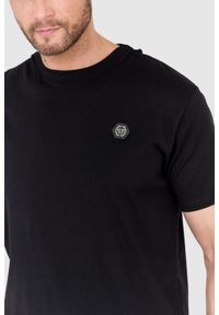 Philipp Plein - PHILIPP PLEIN Czarny męski t-shirt z wężem na plecach z dżetów, Rozmiar XXL. Kolor: czarny #7