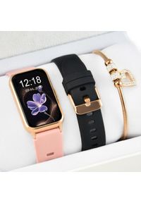 Smartwatch Rubicon Zestaw damski zegarek SMARTWATCH F48 pink + bransoletka. Rodzaj zegarka: smartwatch #1