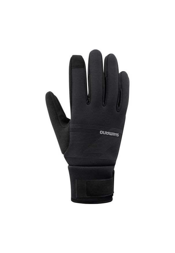 SHIMANO - Rękawiczki kolarskie WINDBREAK Thermal, czarne. Kolor: czarny. Materiał: guma. Sport: kolarstwo