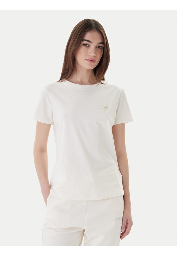 Guess T-Shirt V4YI09 J1314 Écru Oversize. Kolor: kremowy. Materiał: bawełna