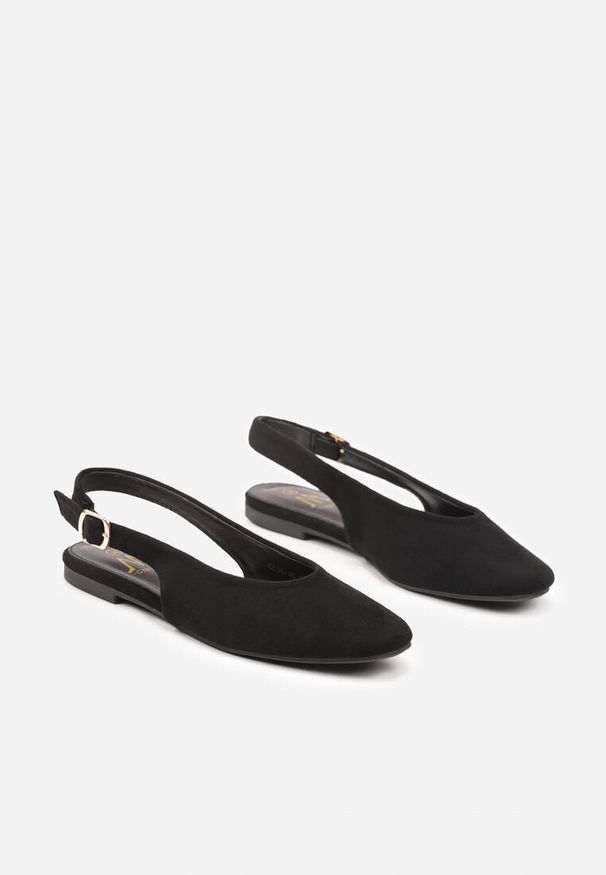 Renee - Czarne Sandały z Okrągłym Noskiem i ze Sprzączką Laniswen. Okazja: na co dzień. Nosek buta: okrągły. Zapięcie: sprzączka. Kolor: czarny. Obcas: na obcasie. Styl: klasyczny, casual, elegancki. Wysokość obcasa: średni