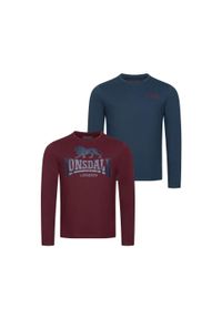 Koszulka Lonsdale Ayrshire (x2). Kolor: czerwony, niebieski, wielokolorowy. Długość rękawa: długi rękaw. Sport: joga i pilates #1