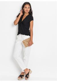 bonprix - T-shirt z mieszanki wiskozy. Kolor: czarny. Materiał: wiskoza. Długość rękawa: krótki rękaw. Długość: krótkie #3