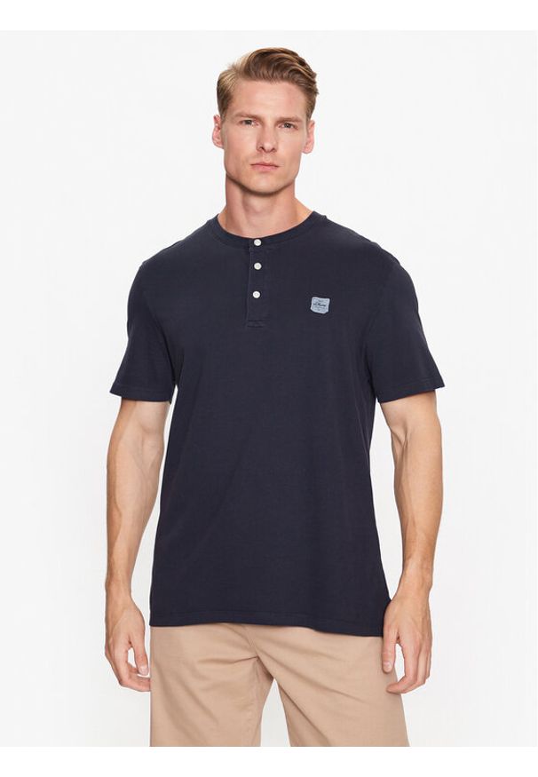 s.Oliver T-Shirt 2133166 Granatowy Regular Fit. Kolor: niebieski. Materiał: bawełna