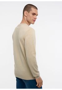 Ochnik - Sweter męski. Okazja: na co dzień. Kolor: beżowy. Materiał: bawełna. Długość: długie. Styl: casual #3