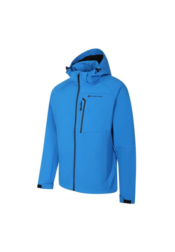 ALPINE PRO - Kurtka męska trekkingowa softshell Alpine Pro Hoor. Kolor: niebieski. Materiał: softshell. Sport: turystyka piesza