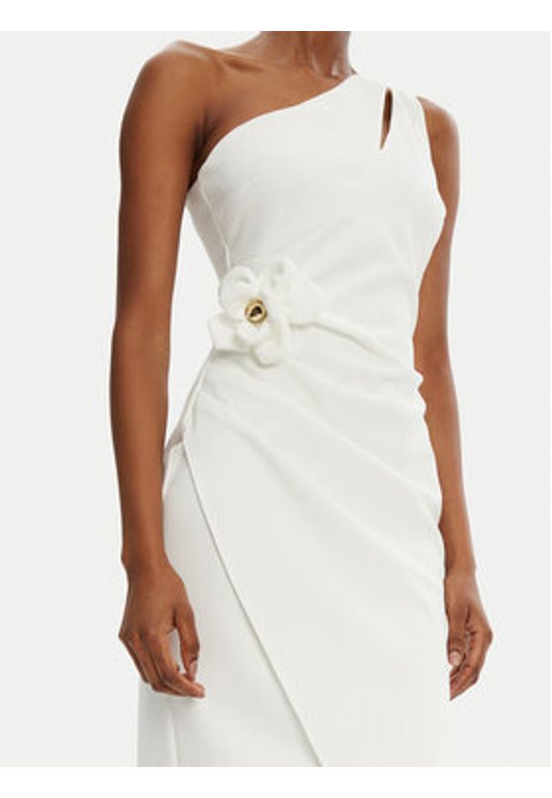 Rinascimento Sukienka koktajlowa CFC0122878003 Biały Regular Fit. Kolor: biały. Materiał: syntetyk. Styl: wizytowy