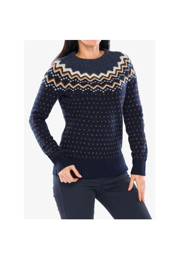 Fjällräven - Sweter damski Fjallraven Ovik Knit Sweater. Kolor: niebieski. Sport: turystyka piesza