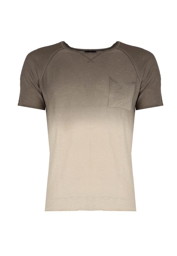 Xagon Man T-Shirt | P22081 12530 | Mężczyzna | Khaki. Okazja: na co dzień. Kolor: brązowy. Materiał: bawełna. Wzór: aplikacja. Styl: casual