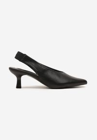 Renee - Czarne Czółenka Sandały Vices na Kaczuszce Typu Slingback Liluriela. Okazja: na co dzień. Kolor: czarny. Wzór: kwiaty. Sezon: lato. Obcas: na szpilce. Styl: casual, elegancki. Wysokość obcasa: średni #3