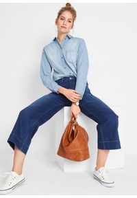 bonprix - Bardzo miękkie dżinsy 7/8, culotte. Okazja: do pracy. Kolor: niebieski #3