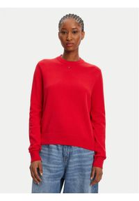 Tommy Jeans Sweter Essential DW0DW20159 Czerwony Regular Fit. Kolor: czerwony. Materiał: bawełna #1