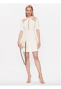 Pinko Sukienka dzianinowa 101227 A0TU Biały Regular Fit. Kolor: biały. Materiał: wiskoza #4