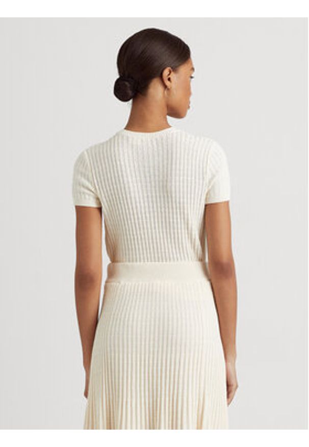 Lauren Ralph Lauren Bluzka 200902633002 Écru Regular Fit. Materiał: jedwab