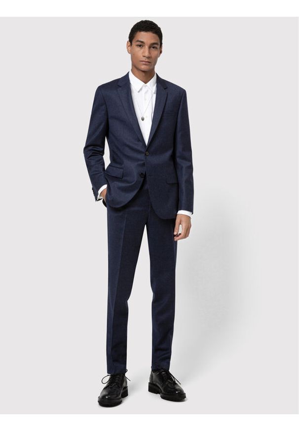 Hugo Garnitur Henry/Getlin 204 50446682 Granatowy Slim Fit. Kolor: niebieski. Materiał: wełna