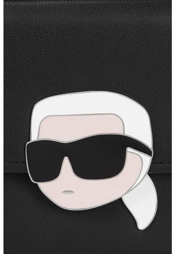 Karl Lagerfeld - KARL LAGERFELD Czarna torebka K/ikonik 2.0 Leather. Kolor: czarny. Materiał: skórzane