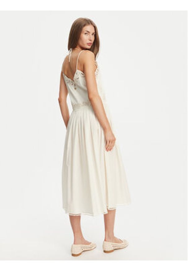 TwinSet - TWINSET Sukienka letnia 251TT2160 Écru Regular Fit. Materiał: bawełna. Sezon: lato