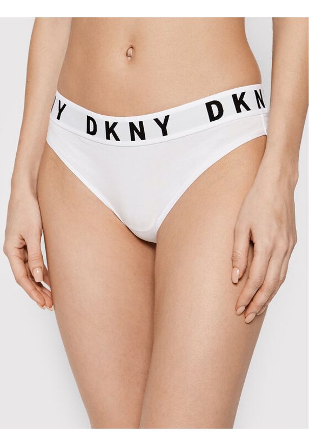 DKNY Stringi DK4529 Biały. Kolor: biały. Materiał: bawełna