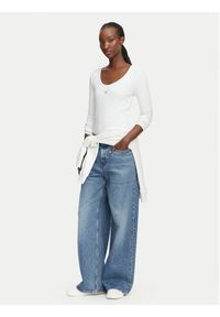 Calvin Klein Jeans Bluzka LV047D218G Biały Slim Fit. Kolor: biały. Materiał: bawełna #2