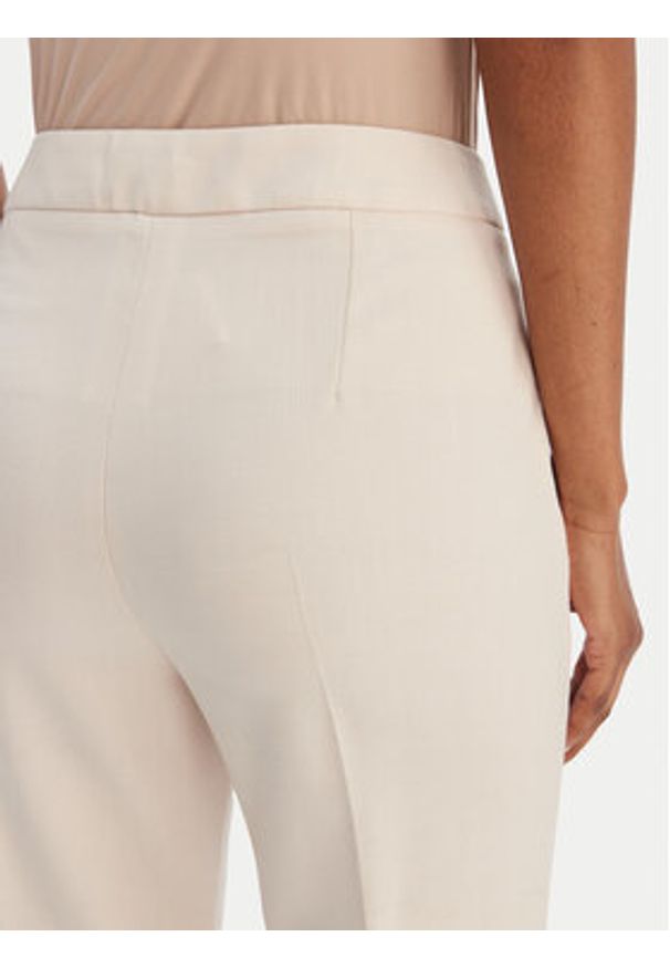 Marella Chinosy Trofeo 2615131081 Écru Slim Fit. Kolor: kremowy. Materiał: syntetyk