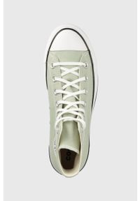 Converse trampki Chuck Taylor All Star Lift HI damskie kolor zielony A03541C. Nosek buta: okrągły. Zapięcie: sznurówki. Kolor: zielony. Szerokość cholewki: normalna. Styl: klasyczny #4