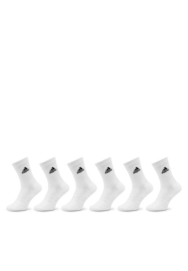 Adidas - adidas Skarpety wysokie unisex Cushioned Sportswear Crew Socks 6 Pairs HT3453 Biały. Kolor: biały