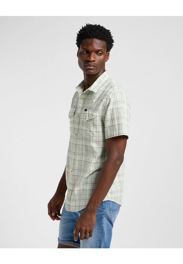 Lee - MESKA KOSZULA LEE SS WESTERN SHIRT MERCANTILE SAGE OM 112364120
