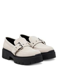Hugo - HUGO Loafersy 50541731 Écru. Materiał: skóra, zamsz #5