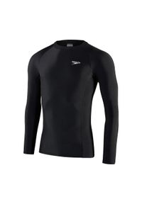 Speedo - Męska Koszulka UV Z Długim Rękawem. Kolor: czarny, biały, wielokolorowy. Długość rękawa: długi rękaw. Długość: długie