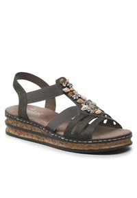 Rieker Sandały 62949-45 Szary. Kolor: szary. Materiał: skóra #1