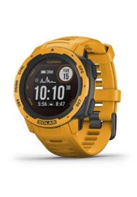 GARMIN - Zegarek sportowy Garmin Instinct Solar ciemnożółty. Rodzaj zegarka: cyfrowe. Kolor: żółty. Materiał: włókno. Styl: sportowy #1
