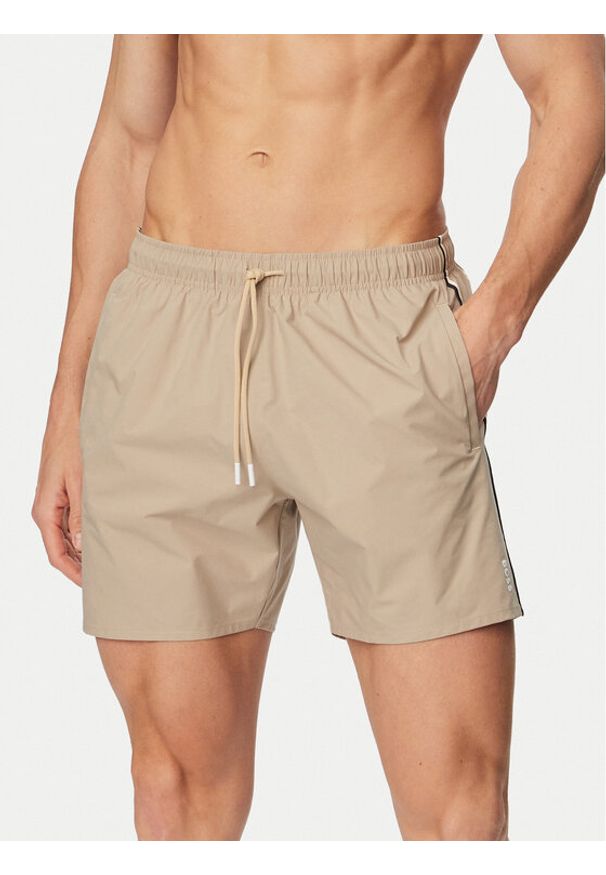 BOSS Szorty kąpielowe Iconic 50491594 Beżowy jasny Regular Fit. Kolor: beżowy