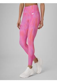 4f - 4F Legginsy treningowe szybkoschnące damskie - różowe XL. Stan: podwyższony. Kolor: różowy. Materiał: materiał, włókno. Sport: fitness #2