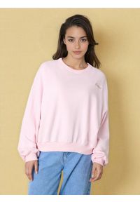 Sinsay - Bluza crewneck z haftem - różowy. Kolor: różowy. Wzór: haft #1
