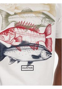 Hunter T-Shirt Raasay Graphic HARM0034251 Biały Regular Fit. Kolor: biały. Materiał: bawełna #4