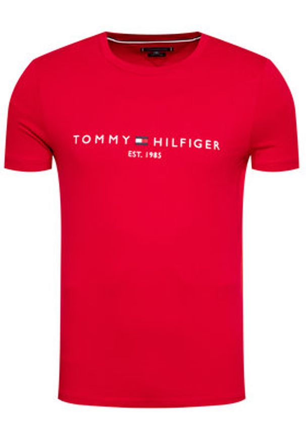 TOMMY HILFIGER - Tommy Hilfiger T-Shirt Logo MW0MW11797 Czerwony Regular Fit. Kolor: czerwony. Materiał: bawełna