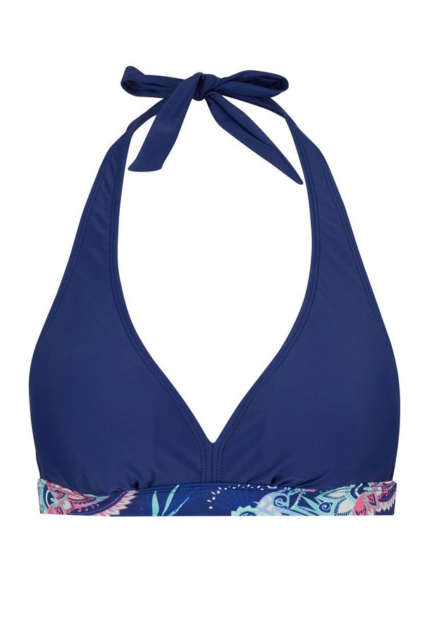 Biustonosz bikini z ramiączkami wiązanymi na szyi bonprix niebieski. Kolor: niebieski