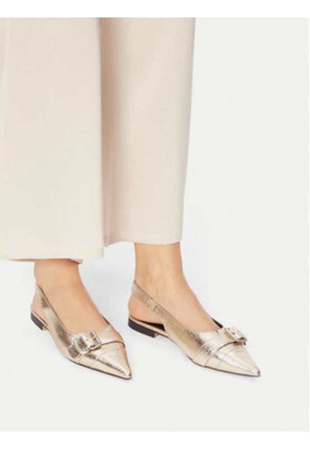 Badura Baleriny HIBISCUS-LT593-911 Złoty. Kolor: złoty. Materiał: skóra