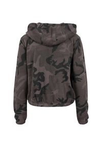 BUILD YOUR BRAND - Damska Bluza Z Kapturem Camo. Typ kołnierza: kaptur. Kolor: zielony, wielokolorowy, brązowy