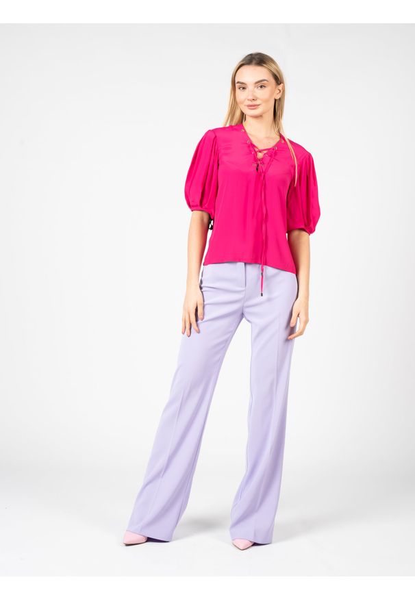 Pinko Spodnie "Hulka" | 100054 7624 | Kobieta | Fioletowy. Okazja: na co dzień. Kolor: fioletowy. Materiał: poliester, elastan. Styl: casual, klasyczny