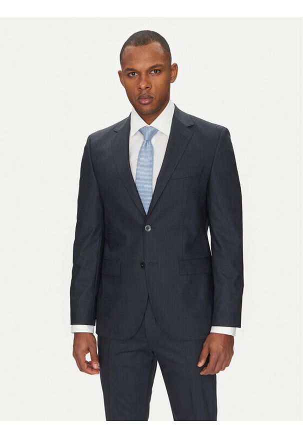 BOSS Garnitur H-Jeckson 50540757 Granatowy Regular Fit. Kolor: niebieski. Materiał: wełna